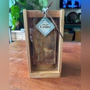 Art In Motion Crated Pillar Candle NIB vintage